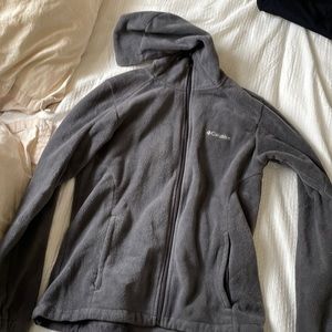 Columbia womens gray hooded fleece. Size medium